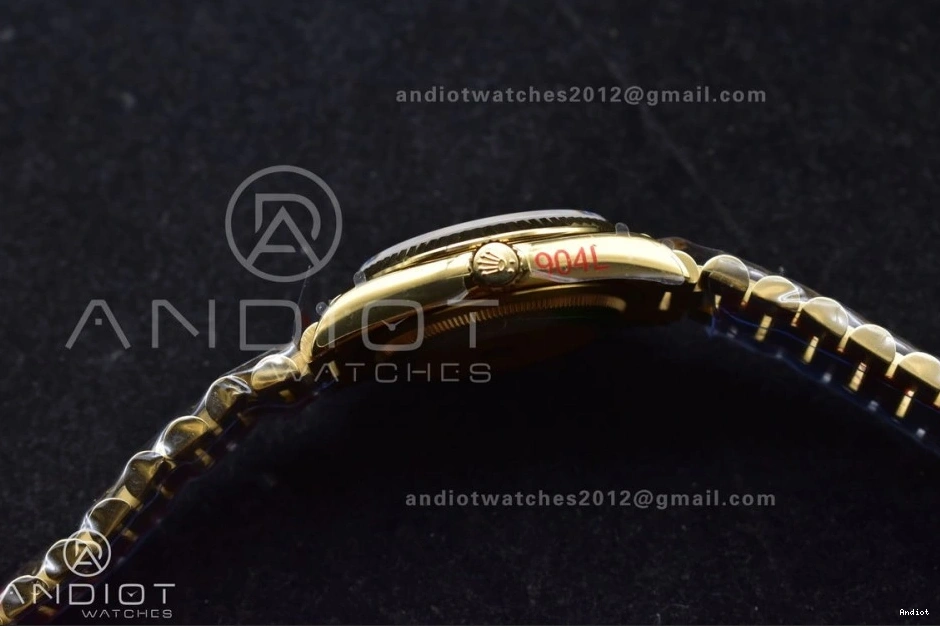 Best QF Dial with YG Gold on President Edition Steel Roman Mark (Gain V5 Bracelet vr3255 36 Weight) DayDate 904L 0224